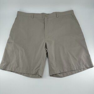 Champions Tour‎ Men's Golf Shorts Size 42 Khaki Flat Front Polyester